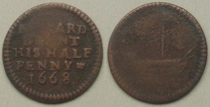 Pickle Herring Stairs, Edward Brent 1668 halfpenny token